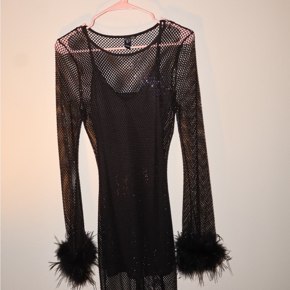 Windsor Black Fishnet Dress